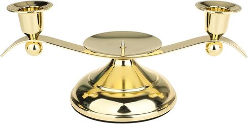 حاملات شموع الزفاف من Unity لمجموعة الاحتفالات، إكسسوارات يوم الزفاف لتزيين حفل الاستقبال، حامل شمعدان موحد بعمود مستدق ذهبي بـ 3 أذرع للمناسبات الرسمية وكنيسة الزفاف in Kuwait