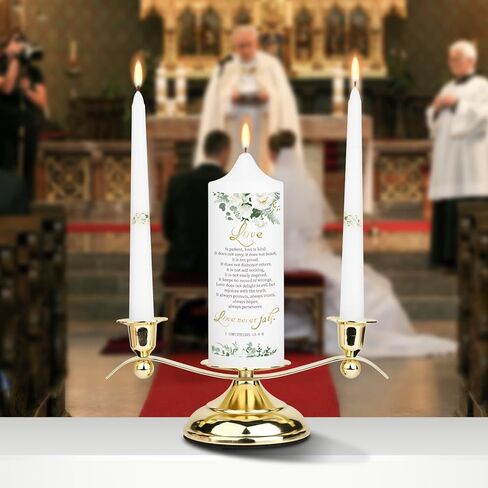 حاملات شموع الزفاف من Unity لمجموعة الاحتفالات، إكسسوارات يوم الزفاف لتزيين حفل الاستقبال، حامل شمعدان موحد بعمود مستدق ذهبي بـ 3 أذرع للمناسبات الرسمية وكنيسة الزفاف in Kuwait