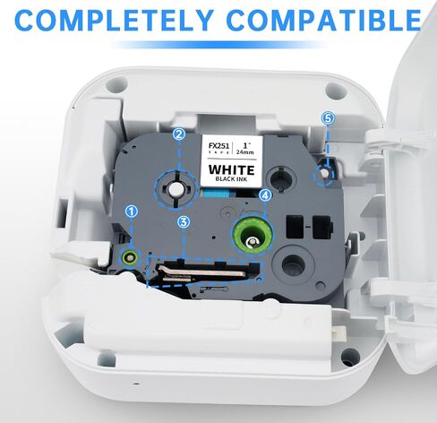 Unismar TZe-FX241 18mm 0.7" Flexible-ID Laminated White Replacement for Brother TZe-FX241 TZ Tape Flexible Cable Wire Label Tape Black on White for P Touch PTD400 PTD410 PTD400AD PTD600, 5-Pack in Saudi Arabia