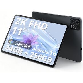 تابلت 2K 11 بوصة Android 16، ذاكرة وصول عشوائي 24 جيجابايت، ذاكرة تخزين داخلية 256 جيجابايت، توسيع 1 تيرابايت، شاشة FHD 1920 × 1200 معتمدة من TUV، بطارية 8000 مللي أمبير في الساعة مع ثماني النواة، كمبيوتر لوحي للألعاب مع فتحة لبطاقة Sim للبالغين والأطفال in Kuwait