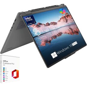 كمبيوتر محمول Lenovo Yoga 7 2 في 1 AI PC Copilot، كمبيوتر محمول بشاشة لمس 16 بوصة 2K IPS، Intel Core Ultra 7 155U، ذاكرة الوصول العشوائي LPDDR5x سعة 16 جيجابايت، 1 تيرابايت M.2 PCIe SSD، بصمة الإصبع، لوحة مفاتيح بإضاءة خلفية، كاميرا ويب FHD IR، WiFi 6E، W in Kuwait