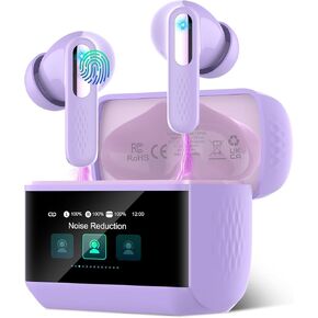 Wireless Earbuds with Touch Screen, Bluetooth 5.4 Headphones, ANC/ENC Noise Cancelling, 48H HiFi Stereo Bluetooth Ear Buds with 5 EQ Modes, Transparency Mode, IPX7 Earphones, Purple in Kuwait