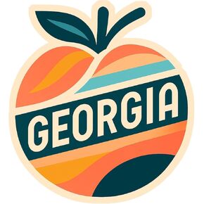 Vagabond Heart Georgia Sticker - Waterproof Weatherproof Decal for Laptop Water Bottle Car Bumper - Durable Georgia Peach Travel Souvenir - Atlanta UV Fade Resistant Vinyl - 2.75" Tall in Kuwait