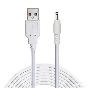 كابل BLS لـ T01L/T01L Pro، 1 متر/3.3 قدم USB نوع A ذكر إلى 3.5 مم × 1.35 مم DC 5V كابل موصل قابس الطاقة، USB إلى DC 5V كابل موصل قابس الطاقة، كابل محول جاك ذكر برميل DC - أبيض in Kuwait