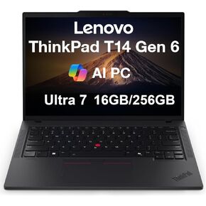 Lenovo ThinkPad T14 Gen 6 Copilot+ AI Business Laptop 14.0 بوصة IPS FHD+ شاشة (Intel Ultra 7-255U، 16 جيجابايت DDR5، 256 جيجابايت PCIe SSD، لوحة مفاتيح بإضاءة خلفية، بصمة الإصبع، كاميرا ويب 5 ميجابكسل، 2 Thunderbolt 4، Win 11 Pro) in Kuwait