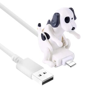 كابل بيانات روج من النوع C USB بطول 1.2 متر، لعبة كلب محمولة لطيفة على شكل حيوان متين، كابل شاحن هدية لشحن الهواتف الذكية (أبيض) in Kuwait