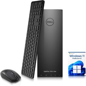 كمبيوتر مكتبي Dell OptiPLex 7070 Ultra — Intel Core i5-8265U الجيل الثامن حتى 3.90 جيجا هرتز — ذاكرة وصول عشوائي DDR4 سعة 16 جيجابايت — SSD سعة 256 جيجابايت — لوحة مفاتيح وماوس لاسلكيين — Wi-Fi — Window 11 Pro (متجدد) in Kuwait