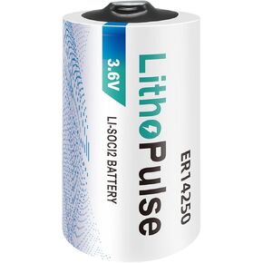 بطارية ليثيوم LithoPulse ER14250 1/2AA 3.6 فولت 1200 مللي أمبير في الساعة للمياه والكهرباء وعداد الغاز ومعدات المرافق PLC بطارية احتياطية Li-SOCL₂ بطارية LS14250 ER14250 غير قابلة لإعادة الشحن in Kuwait