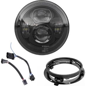 Z-OFFROAD Upgrade 7 Inch LED Headlight + 4.5 Inch Fog Passing Lights Lamps Compatible with Harley Davidson Electra Glide Ultra Classic Heritage Softail Road King Street Glide Fatboy - Chrome in Kuwait