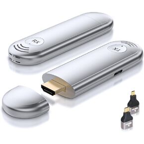 Wireless HDMI Transmitter and Receiver, TTQ Wireless HDMI Extender 4K Supported, 1080P HD Video Output, 100FT Range, 2.4G&5G, for PC/Laptop/Camera/HDTV/Projector/TV Box, No App/Bluetooth Needed in Saudi Arabia