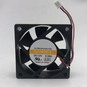 FD126020LB DC 12V 0.08A 60x60x20mm مروحة تبريد بسلكين in Kuwait