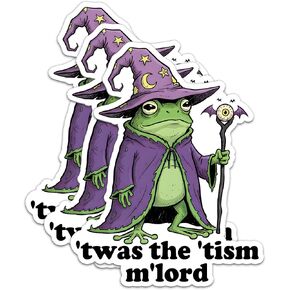 Pack 3Pcs TWAS The Tism Mlord Sticker 2" Frog Wizard Meme Funny Autism Sarcastic Geeky Neurodivergent Self Aware Vinyl Waterproof Sticker for Laptop, Water Bottle, Helmet, Car, Phone 2 Inch in Saudi Arabia