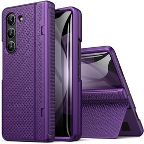 حافظة BXYJY لهاتف Samsung Galaxy Z Fold 5 مع حامل، واقي شاشة أمامي، حماية للمفصلات، نحيفة ومتينة، غطاء صلب لكامل الجسم، حافظة هاتف واقية من السقوط اليومي لهاتف Samsung Z Fold 5 5g 2023، أسود in Kuwait