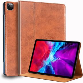 حافظة لجهاز Ipad Pro مقاس 12.9 بوصة 6th/5th/4th/3rd Gen حافظة جلدية أصلية واقية لعام 2022/2021/2020/2018، استيقاظ/نوم تلقائي. بني in Kuwait