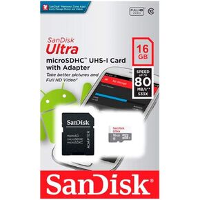 SanDisk Ultra SDSQUNS-032G-GN3MN 32GB 80MB/s UHS-I Class 10 microSDHC Card in Saudi Arabia