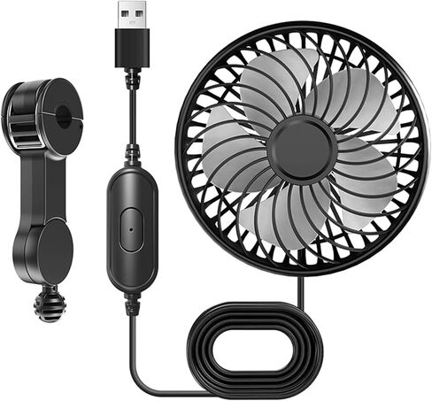 مروحة تبريد للمقعد الخلفي للسيارة 5 ABS تدفق هواء قوي 5 فولت USB مزود طاقة لمروحة USB للمقعد الخلفي in Kuwait
