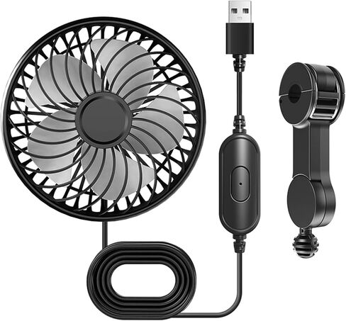 مروحة تبريد للمقعد الخلفي للسيارة 5 ABS تدفق هواء قوي 5 فولت USB مزود طاقة لمروحة USB للمقعد الخلفي in Kuwait