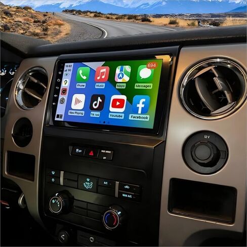 9 Inch Touchscreen for Ford F150 2009-2014 Wireless Carplay Android Car Stereo Support Wireless Android Auto with WiFi GPS Navigation AHD Backup Camera FM RDS Radio Receiver EQ SWC 2G+64G in Kuwait