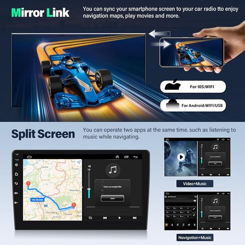 9 Inch Touchscreen for Ford F150 2009-2014 Wireless Carplay Android Car Stereo Support Wireless Android Auto with WiFi GPS Navigation AHD Backup Camera FM RDS Radio Receiver EQ SWC 2G+64G in Kuwait