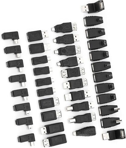 حزمة من 40 محول USB 2 0 بزاوية موصلات محولات ذكر وأنثى مجموعة أدوات تشغيل وتشغيل عالية السرعة متوافقة مع 1 in Kuwait