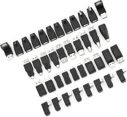 حزمة من 40 محول USB 2 0 بزاوية موصلات محولات ذكر وأنثى مجموعة أدوات تشغيل وتشغيل عالية السرعة متوافقة مع 1 in Kuwait