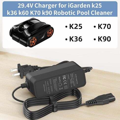 استبدال شاحن الطاقة 29.4 فولت لـ iGarden k25 k36 k60 k90 25.2 فولت بطارية منظف حوض السباحة الآلي K سلسلة محول شاحن in Kuwait