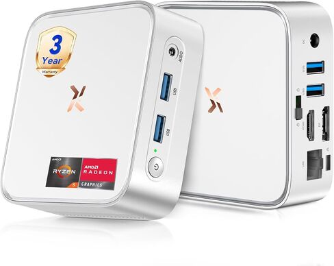 [ضمان لمدة 3 سنوات] 2026 Huidun H80 Mini PC AMD Ryzen 3500U (Beats 4300U/3300U/N100/N95، حتى 3.7 جيجا هرتز) 16 جيجا بايت رام 512 جيجا بايت أجهزة كمبيوتر مكتبية صغيرة، HDMI+DP+USB 3.2丨4K@60 هرتز UHD丨WiFi+BT丨Office & الأعمال 丨أسود in Kuwait