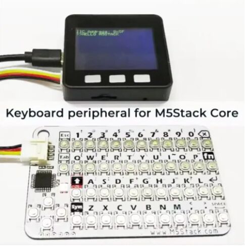 HTLNUZD M5Stack CardKB V1.1 Mini 50-Key QWERTY Keyboard Unit | ATMega8A MCU, I2C, RGB LED, Programmable for UIFlow in Kuwait