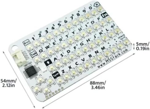 HTLNUZD M5Stack CardKB V1.1 Mini 50-Key QWERTY Keyboard Unit | ATMega8A MCU, I2C, RGB LED, Programmable for UIFlow in Kuwait