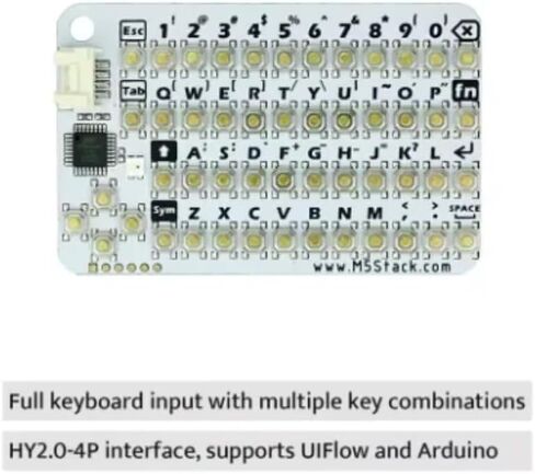 HTLNUZD M5Stack CardKB V1.1 Mini 50-Key QWERTY Keyboard Unit | ATMega8A MCU, I2C, RGB LED, Programmable for UIFlow in Kuwait