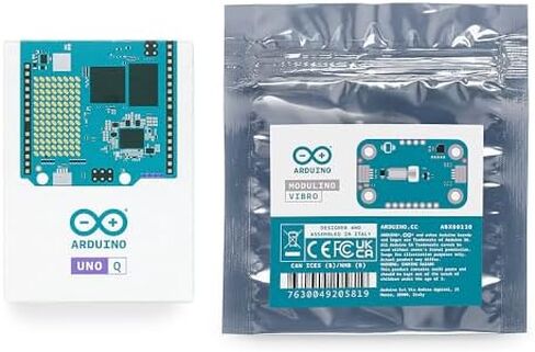 Arduino UNO Q 4GB + Modulino Vibro — Plug‑and‑Play Vibration Feedback Module Bundle for AI, IoT, Robotics & Prototyping | Linux + Arduino | No‑Solder Modular Expansion in Kuwait