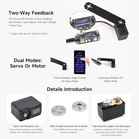 Waveshare ST3215 Series Serial Bus Servo, High Precision and Torque, with Programmable 360 Degrees Magnetic Encoder, Two-Way Feedback, Servo/Motor Mode Switchable, 19.5kg.cm@7.4V Torque in Kuwait