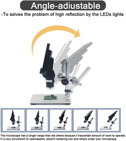 Microscope Kit 1200X Microscope Electronic Video Microscope 7inch LCD 12MP Phone Repair Magnifier Microscope Slides in Kuwait
