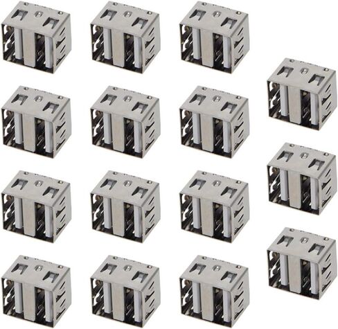 15Pcs USB-A Female Socket Jack Connector 8 Pin 180 Degree Double Layer Vertical Straight Insert 10.5mm Flat Mouth PCB Connector, Repair Replacement Adapter,WuJuntool in Kuwait