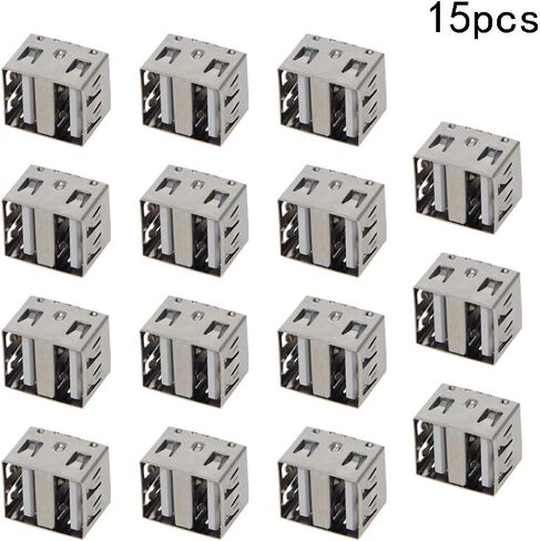 15Pcs USB-A Female Socket Jack Connector 8 Pin 180 Degree Double Layer Vertical Straight Insert 10.5mm Flat Mouth PCB Connector, Repair Replacement Adapter,WuJuntool in Kuwait