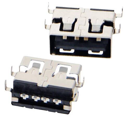 PCB USB موصل USB-AF أنثى جاك 4 دبوس قصير الجسم 11 مللي متر 4 أقدام غرق لوحة 1.9 مللي متر لا حافة 10 قطعة ، WuJuntool in Kuwait