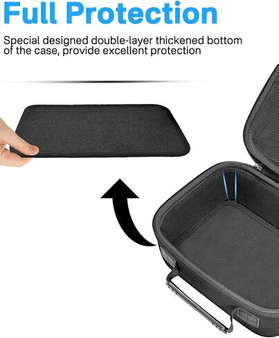 RAIACE Hard Carrying Case Compatible with Canon EOS Rebel T7 / R100 / R50, for Sony, for Nikon Camera, Camera Case with Mesh Pocket for Charger, Cables, Cards and Accessories. (case only) - Black in Saudi Arabia