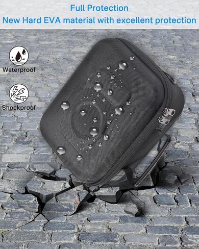RAIACE Hard Carrying Case Compatible with Canon EOS Rebel T7 / R100 / R50, for Sony, for Nikon Camera, Camera Case with Mesh Pocket for Charger, Cables, Cards and Accessories. (case only) - Black in Kuwait