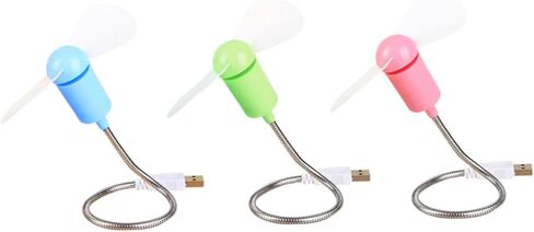 5 قطع USB صغيرة مرنة وهادئة مجموعة مراوح صغيرة، مراوح محمولة مدمجة تعمل بالطاقة عبر USB لأجهزة الكمبيوتر المحمول وسطح المكتب وتبريد السفر بلون عشوائي in Kuwait