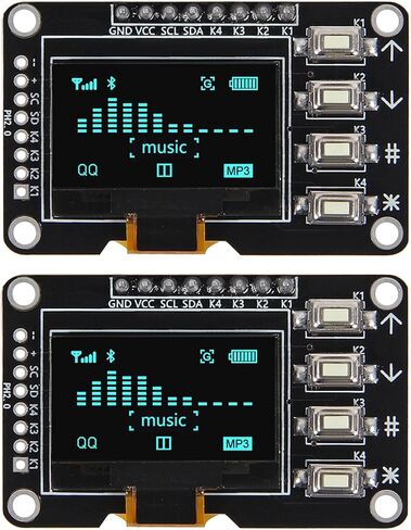 2pcs 0.96 inch OLED IIC 12864 OLED Display with 4x4 Key I2C SSD1315 LCD Screen Board for Arduino(Blue) in Kuwait
