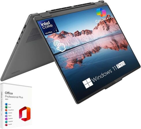 كمبيوتر محمول Lenovo Yoga 7 2 في 1 AI PC Copilot، كمبيوتر محمول بشاشة لمس 16 بوصة 2K IPS، Intel Core Ultra 7 155U، ذاكرة الوصول العشوائي LPDDR5x سعة 16 جيجابايت، 1 تيرابايت M.2 PCIe SSD، بصمة الإصبع، لوحة مفاتيح بإضاءة خلفية، كاميرا ويب FHD IR، WiFi 6E، W in Saudi Arabia