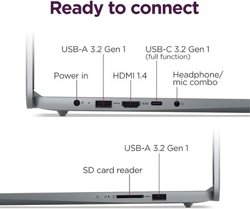 Lenovo Slim 15.6" 2K Laptop with 1 Year Microsoft 365, 1.1TB Storage (128GB SSD and 1TB Cloud Storage), Intel 4-Core N100 Upto 3.4 GHz, 4GB DDR5 Memory, WiFi 6, 8 hrs Battery, Toree Wireless Earbuds in Kuwait