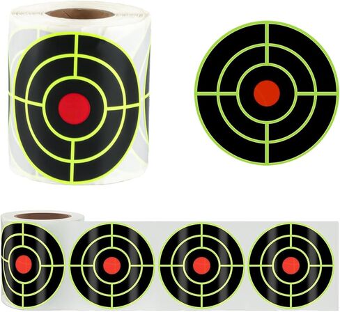 3 Inch Splatter Targets for Shooting Range Targets, 2 Roll/100 Pcs Shooting Splatter Target Stickers, Self Adhesive Target Reactive Paper Sticker for Archery Bow Practice in Kuwait