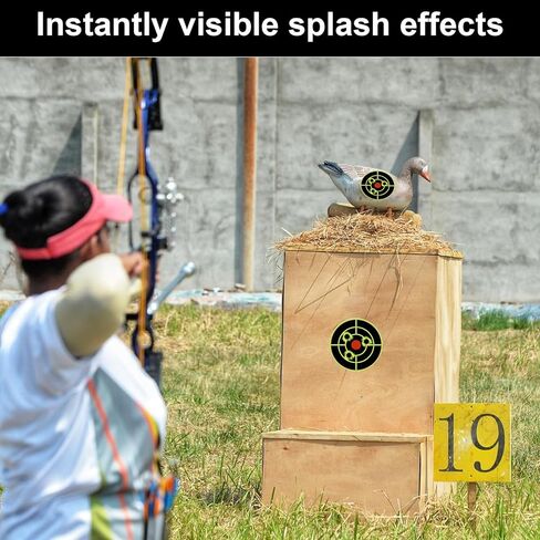 3 Inch Splatter Targets for Shooting Range Targets, 2 Roll/100 Pcs Shooting Splatter Target Stickers, Self Adhesive Target Reactive Paper Sticker for Archery Bow Practice in Kuwait