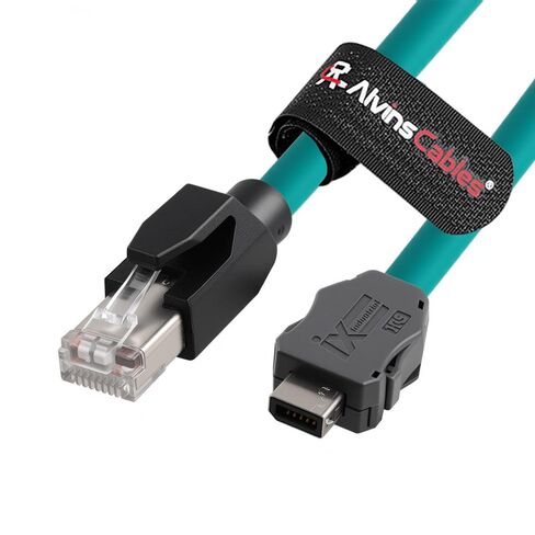 كابلات ألفين IX الصناعية إلى كابل إيثرنت RJ45 Cat6A، IX30G-A-10S-CV(7.0) مفتاح لذكر RJ45، كابل سلسلة سحب عالي المرونة لجهاز PLC رؤية الأتمتة الصناعية مستشعر PoE 1 متر | 3.3 قدم in Kuwait