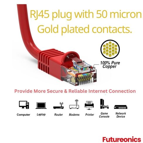 (حزمة واحدة كابل إيثرنت Cat 6 بطول 50 قدمًا أحمر UTP تمهيد 50 قدمًا كبل شبكة كمبيوتر وكابل الإنترنت وكابل Cat 6 in Kuwait