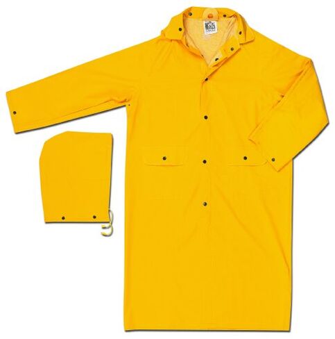MCR Safety 200CL 49-Inch Classic PVC/Polyester Coat with Detachable Hood, Yellow, Large in Saudi Arabia