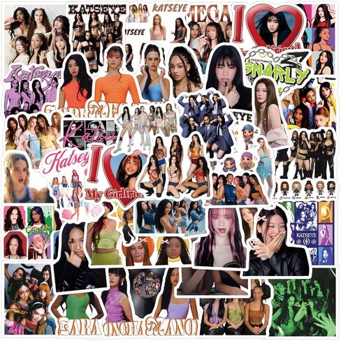 50 قطعة من ملصقات katseye للفتيات زجاجة مياه، ملصق Kpop Idol مقاوم للماء من الفينيل للمراهقين والبالغين والأطفال والهواتف والكمبيوتر المحمول وحقيبة السفر والجيتار ولوح التزلج وخوذة سجل القصاصات in Kuwait