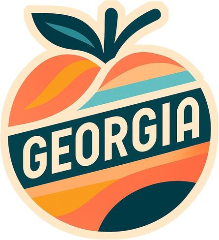 ملصق Vagabond Heart Georgia - ملصق مقاوم للماء ومقاوم للطقس لجهاز الكمبيوتر المحمول وزجاجة مياه للسيارة - تذكار متين للسفر بلون الخوخ الجورجي - فينيل مقاوم للبهتان للأشعة فوق البنفسجية من أتلانتا - بطول 2.75 سم in Kuwait