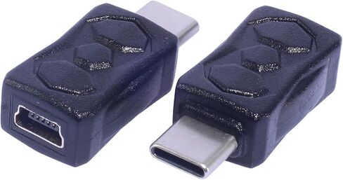 Mini USB Female to Type C Male Adapter Mini USB to USB C Connector Supports 480Mbps Data Sync and 5V 2A Charging for Smartphones Tablets and Headphones Compact Design Black in Kuwait